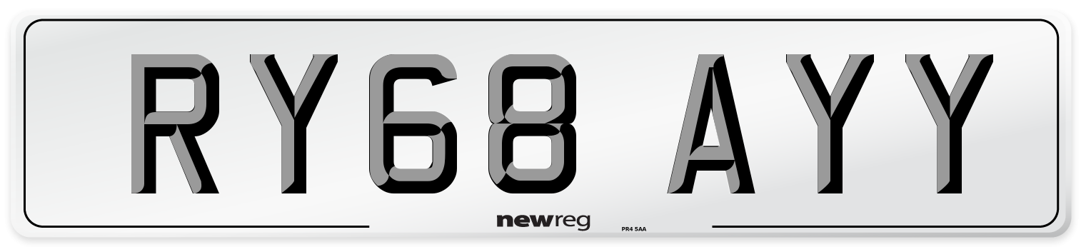 RY68 AYY Number Plate from New Reg